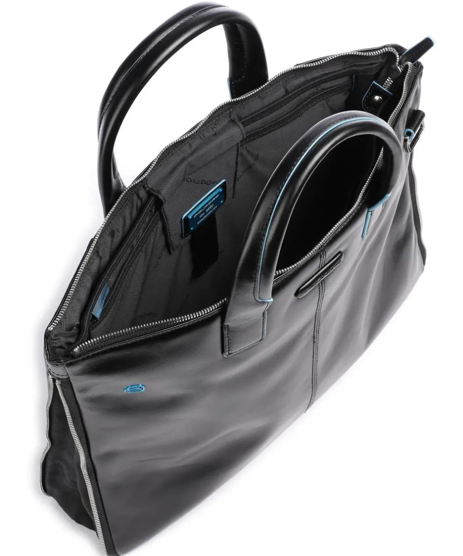 Piquadro Business- & Laptop Bags-Blue Square Briefcase 15″ smooth leather