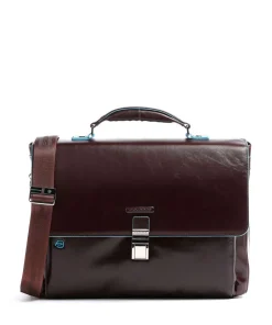 Piquadro Business- & Laptop Bags-Blue Square Briefcase 15″ smooth leather