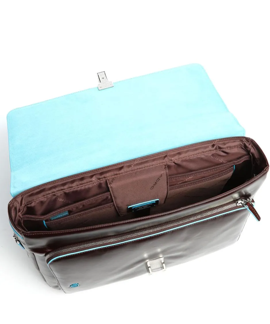 Piquadro Business- & Laptop Bags-Blue Square Briefcase 15″ smooth leather