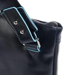 Piquadro Business- & Laptop Bags-Blue Square Briefcase 15″ smooth leather