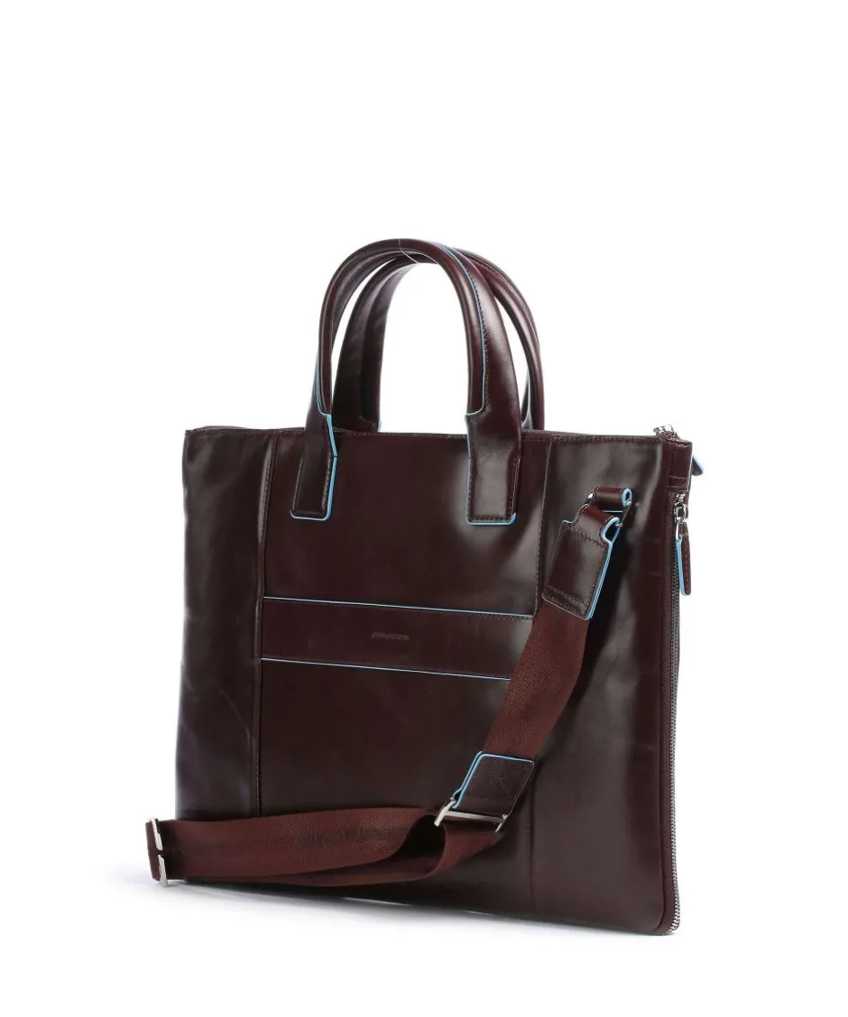Piquadro Business- & Laptop Bags-Blue Square Briefcase 15″ smooth leather