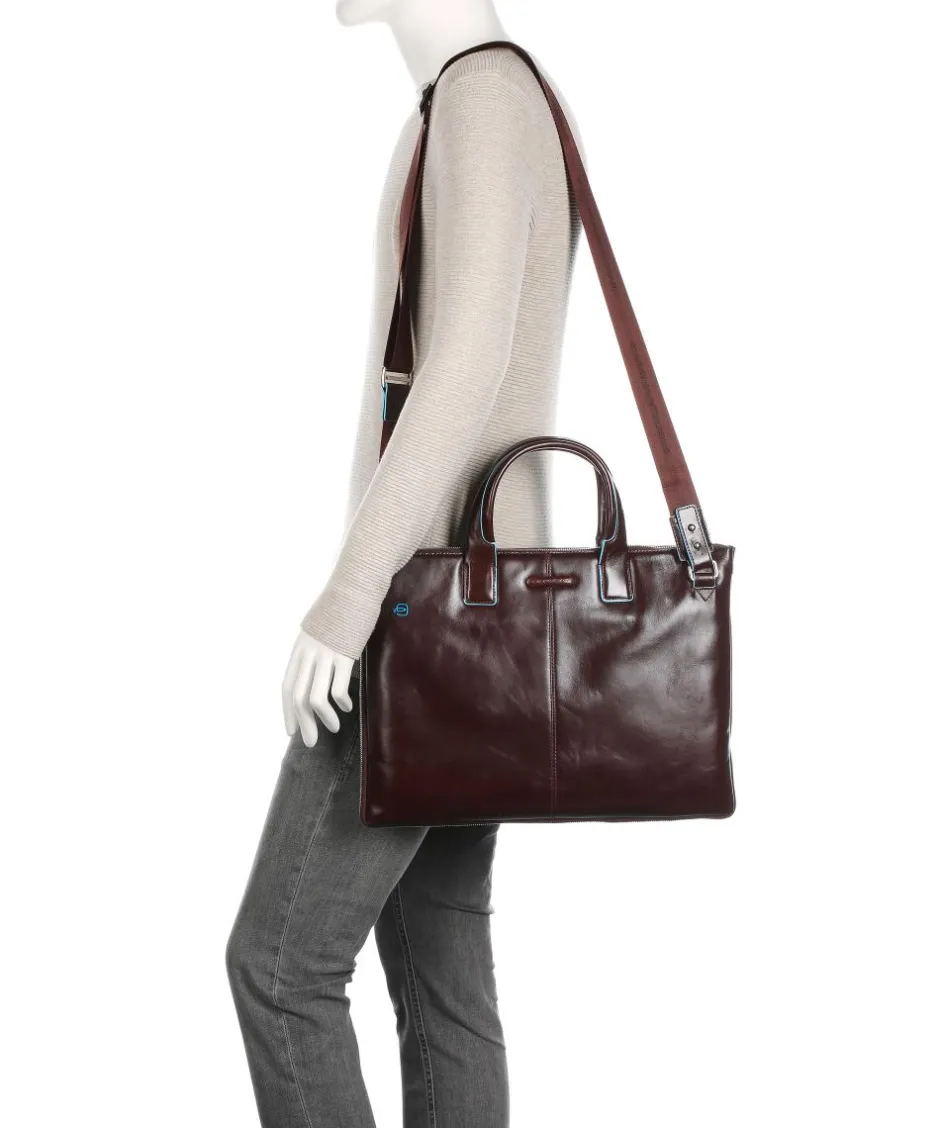 Piquadro Business- & Laptop Bags-Blue Square Briefcase 15″ smooth leather
