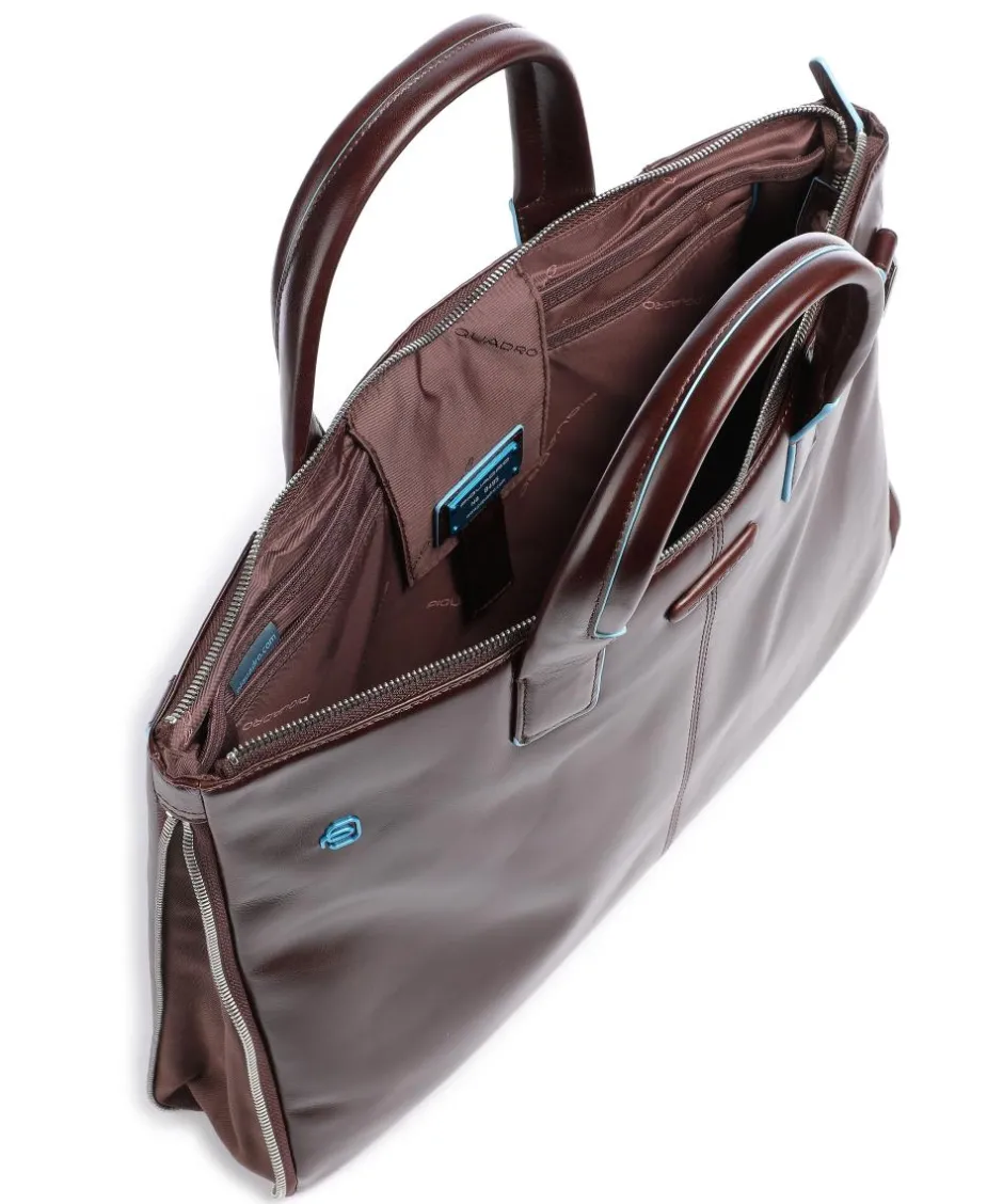 Piquadro Business- & Laptop Bags-Blue Square Briefcase 15″ smooth leather