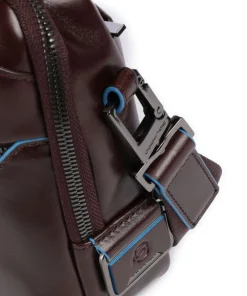 Piquadro Crossbody Bags-Blue Square Crossbody bag fine grain cow leather
