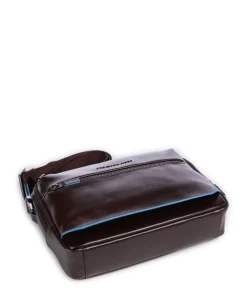 Piquadro Crossbody Bags-Blue Square Crossbody bag fine grain cow leather