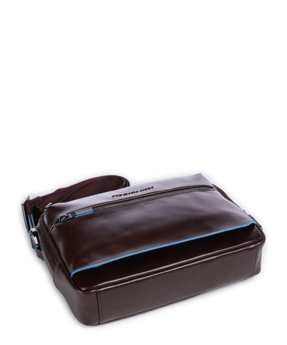 Piquadro Crossbody Bags-Blue Square Crossbody bag fine grain cow leather