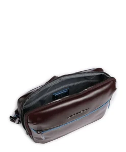 Piquadro Crossbody Bags-Blue Square Crossbody bag fine grain cow leather