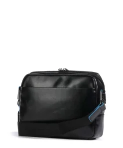 Piquadro Crossbody Bags-Blue Square Crossbody bag fine grain cow leather