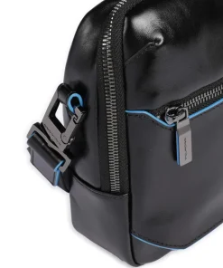 Piquadro Crossbody Bags-Blue Square Crossbody bag fine grain cow leather