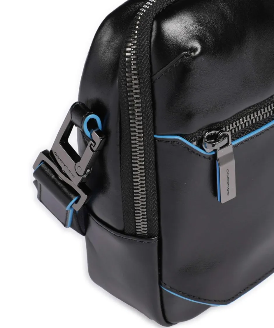 Piquadro Crossbody Bags-Blue Square Crossbody bag fine grain cow leather
