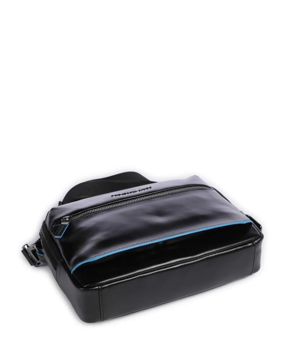 Piquadro Crossbody Bags-Blue Square Crossbody bag fine grain cow leather