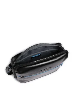 Piquadro Crossbody Bags-Blue Square Crossbody bag fine grain cow leather