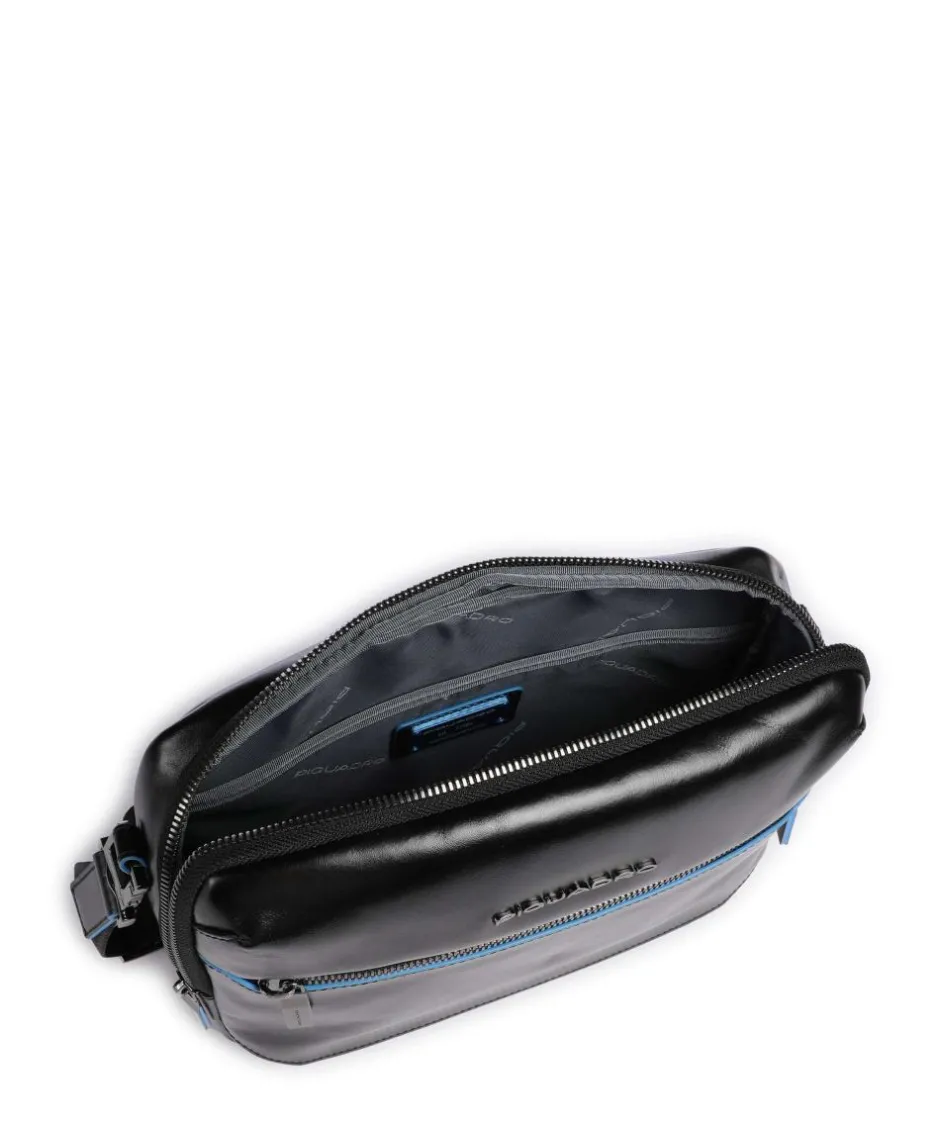 Piquadro Crossbody Bags-Blue Square Crossbody bag fine grain cow leather
