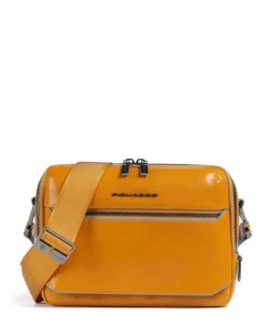 Piquadro Crossbody Bags-Blue Square Crossbody bag fine grain cow leather