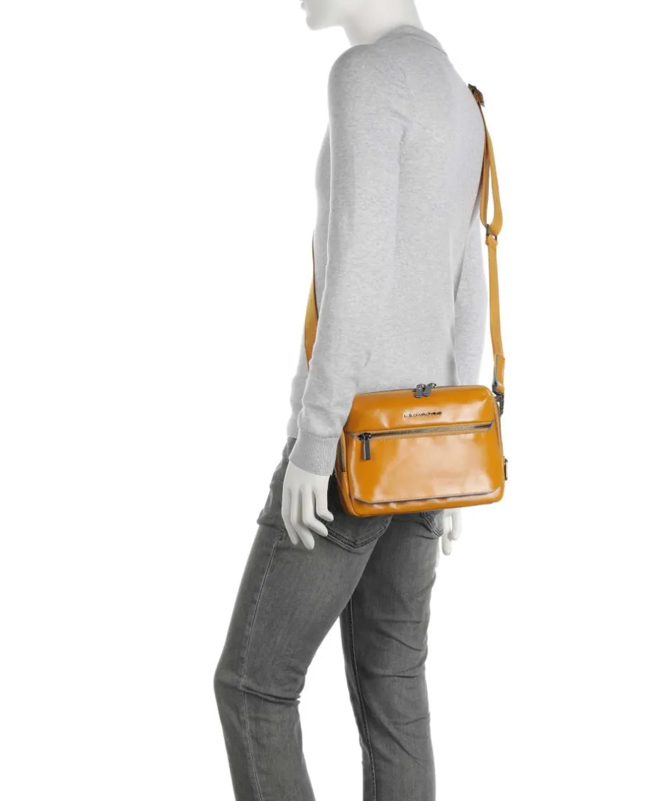 Piquadro Crossbody Bags-Blue Square Crossbody bag fine grain cow leather