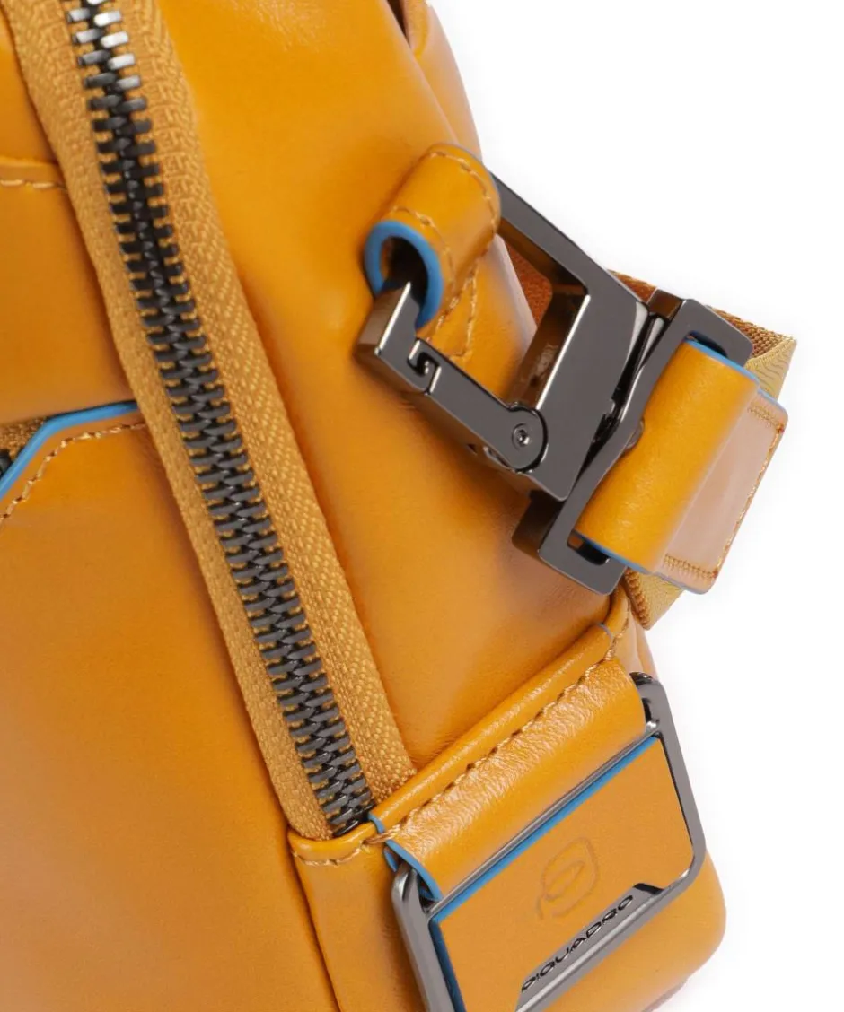 Piquadro Crossbody Bags-Blue Square Crossbody bag fine grain cow leather