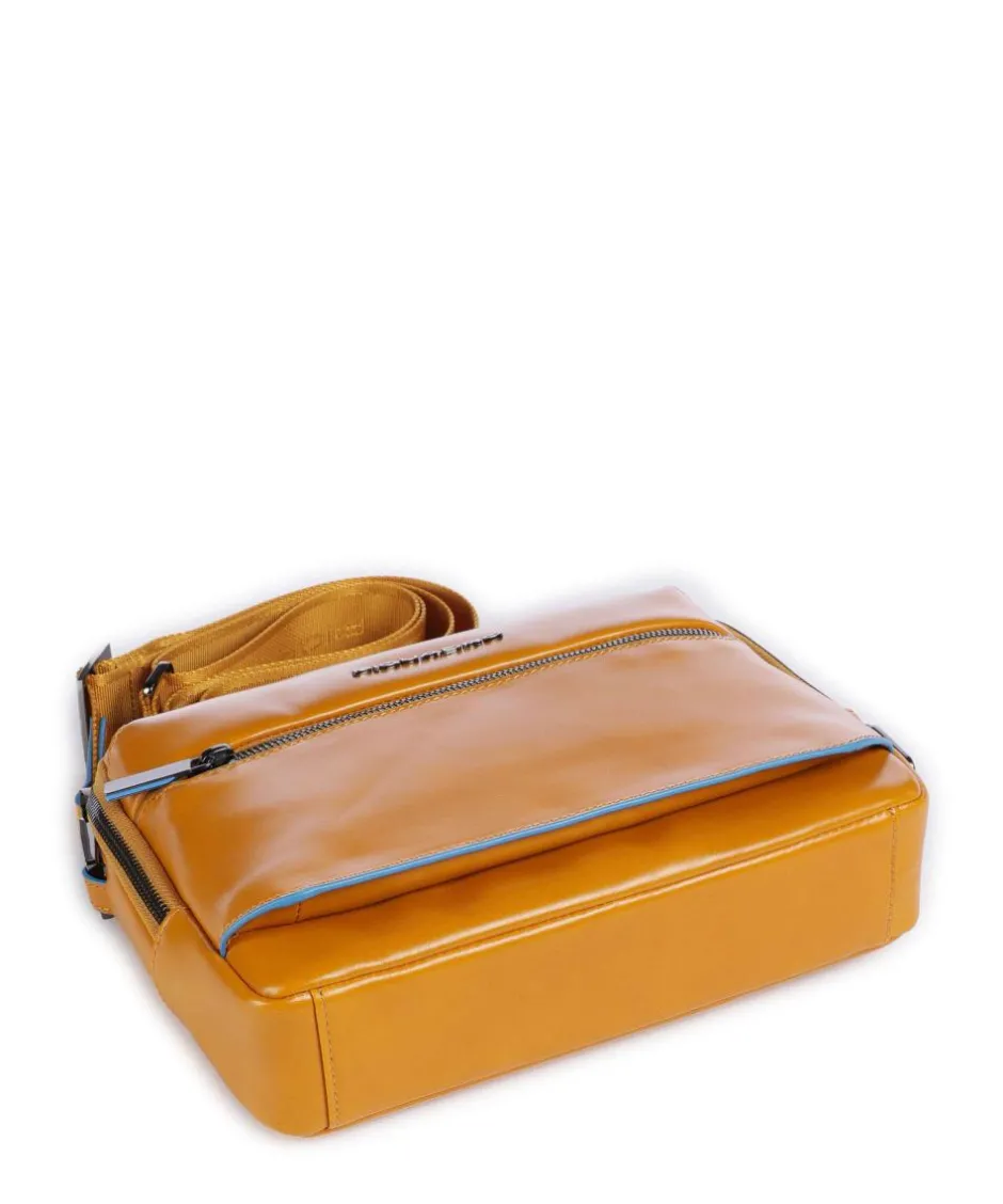Piquadro Crossbody Bags-Blue Square Crossbody bag fine grain cow leather