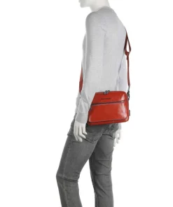 Piquadro Crossbody Bags-Blue Square Crossbody bag fine grain cow leather