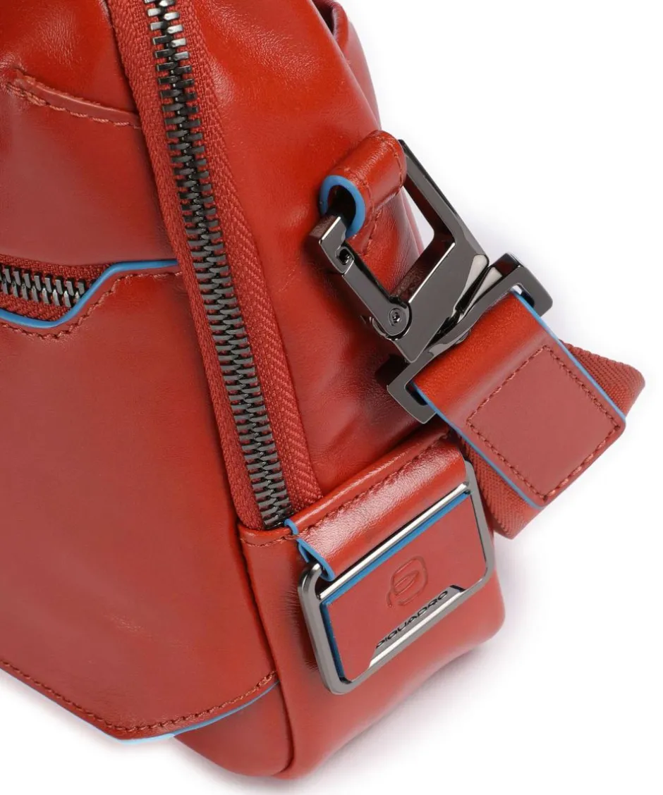 Piquadro Crossbody Bags-Blue Square Crossbody bag fine grain cow leather