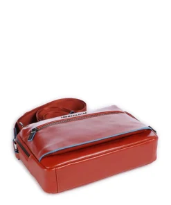 Piquadro Crossbody Bags-Blue Square Crossbody bag fine grain cow leather