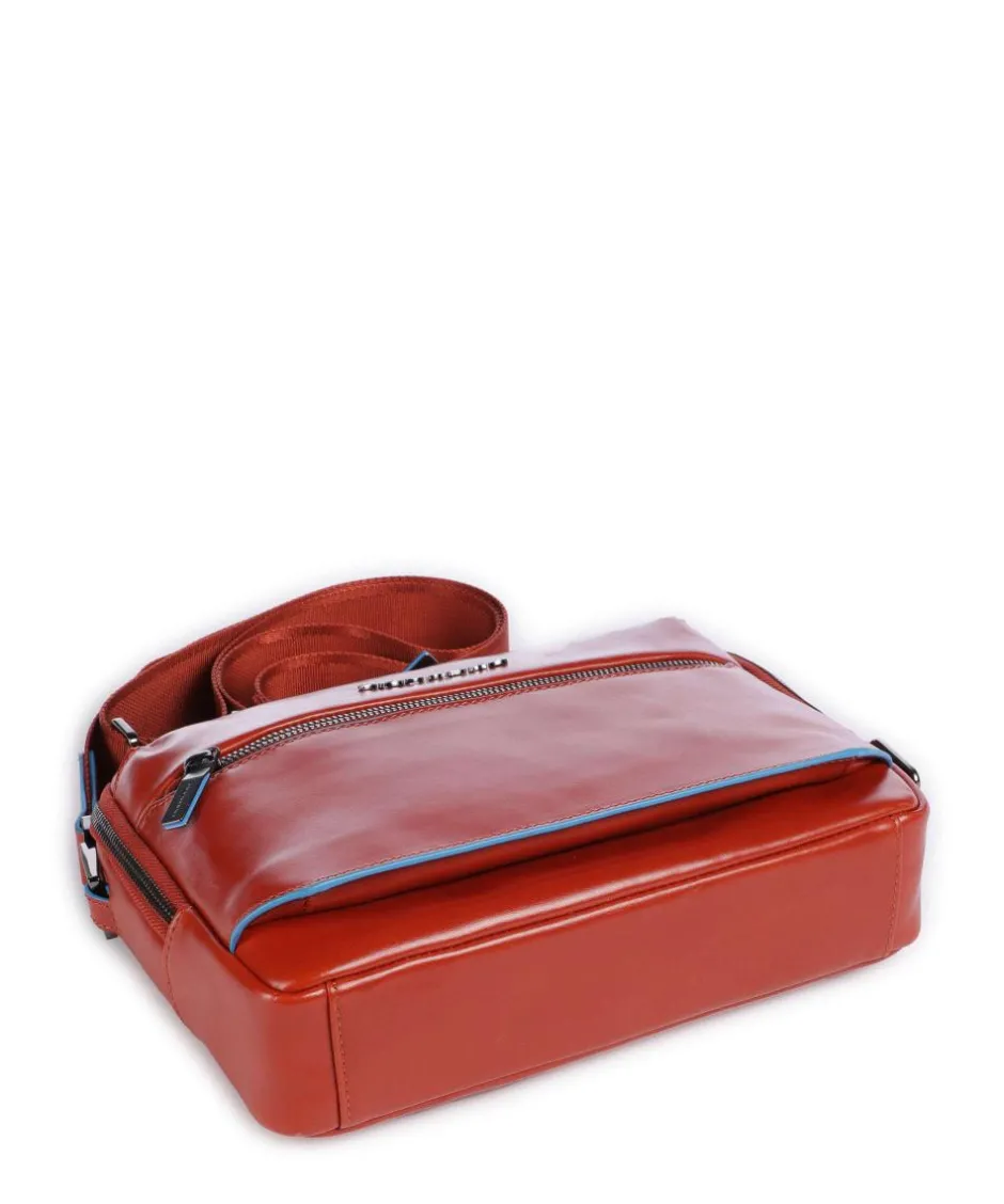 Piquadro Crossbody Bags-Blue Square Crossbody bag fine grain cow leather