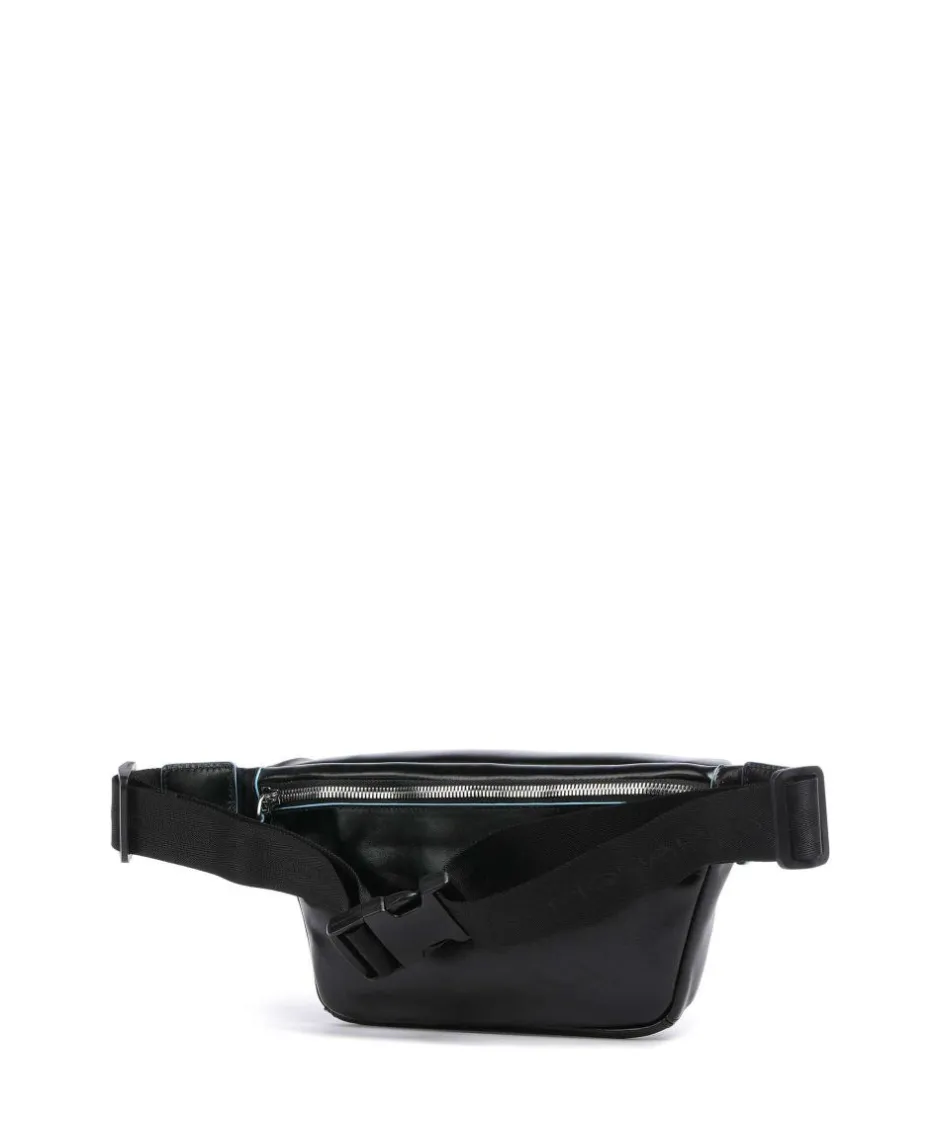Piquadro Fanny Packs|Crossbody Bags-Blue Square Fanny pack grained cow leather