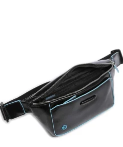 Piquadro Fanny Packs|Crossbody Bags-Blue Square Fanny pack grained cow leather