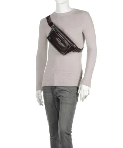 Piquadro Fanny Packs|Crossbody Bags-Blue Square Fanny pack grained cow leather
