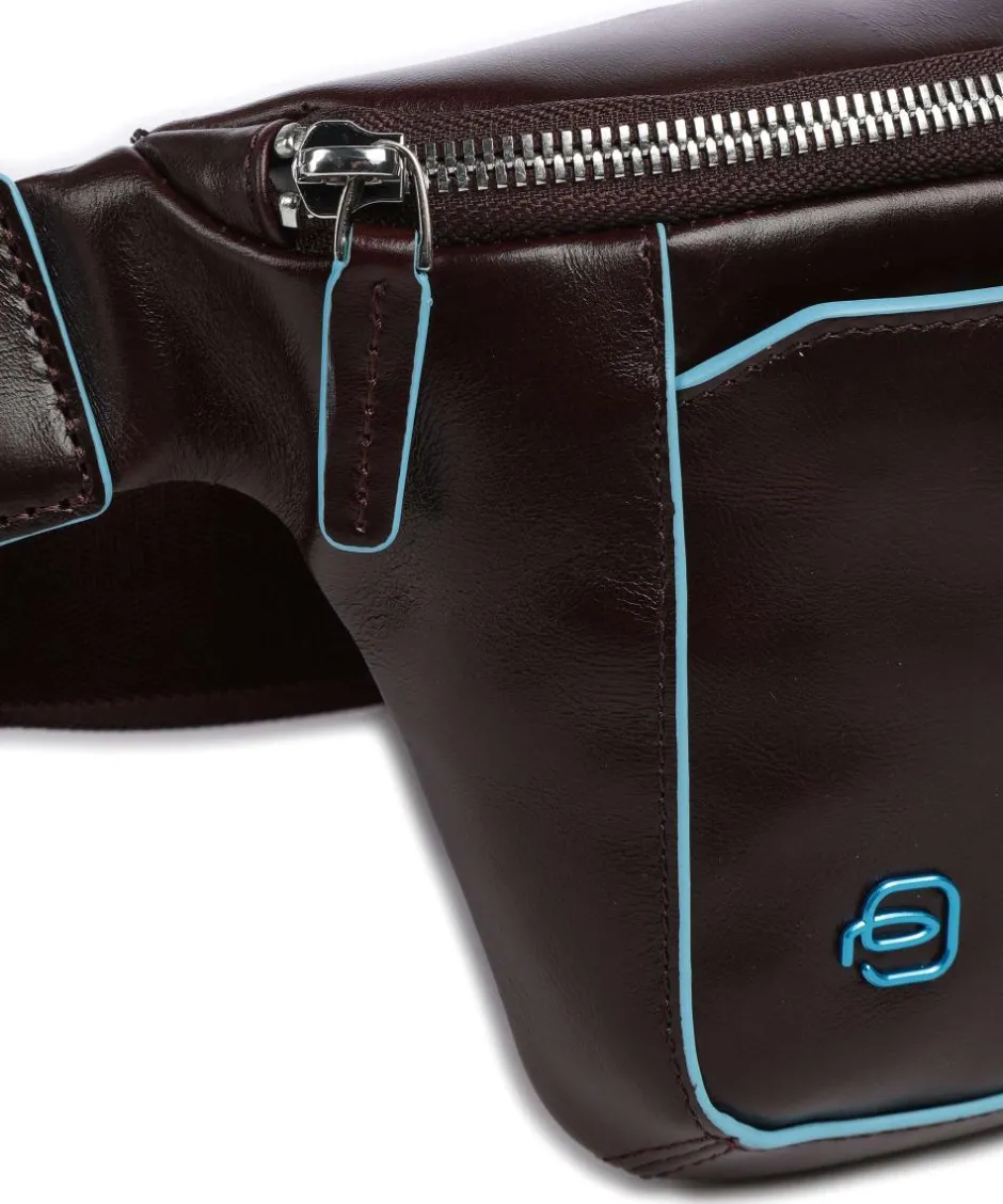 Piquadro Fanny Packs|Crossbody Bags-Blue Square Fanny pack grained cow leather