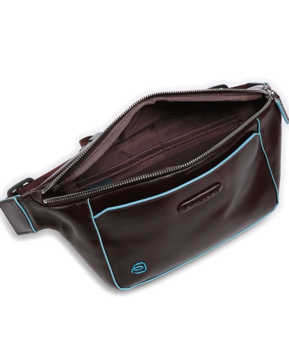 Piquadro Fanny Packs|Crossbody Bags-Blue Square Fanny pack grained cow leather