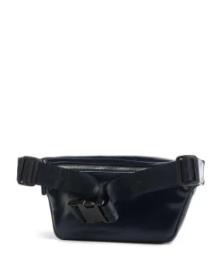 Piquadro Fanny Packs|Crossbody Bags-Blue Square Fanny pack grained cow leather