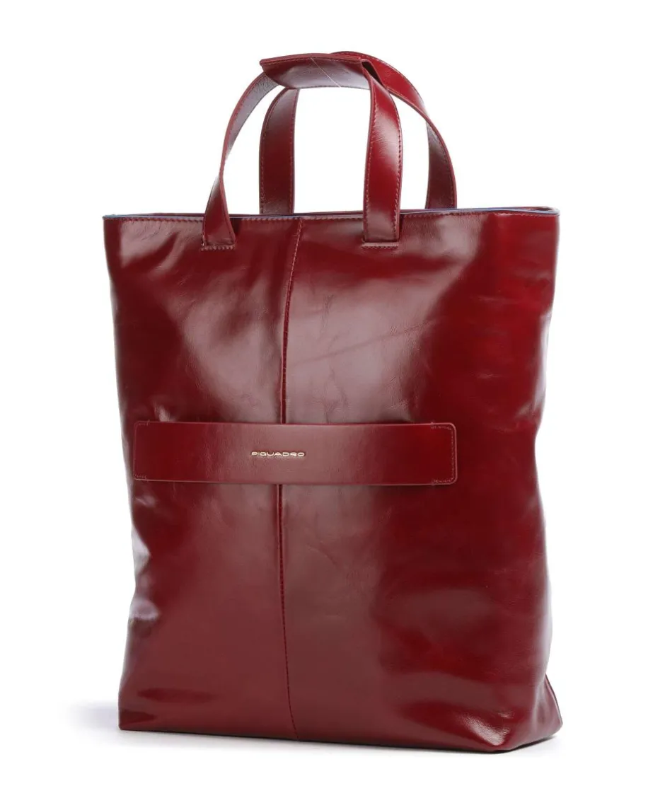 Piquadro Shoulder Bags|Handbags-Blue Square Hobo bag 13″ fine grain cow leather