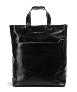 Piquadro Shoulder Bags|Handbags-Blue Square Hobo bag 13″ fine grain cow leather