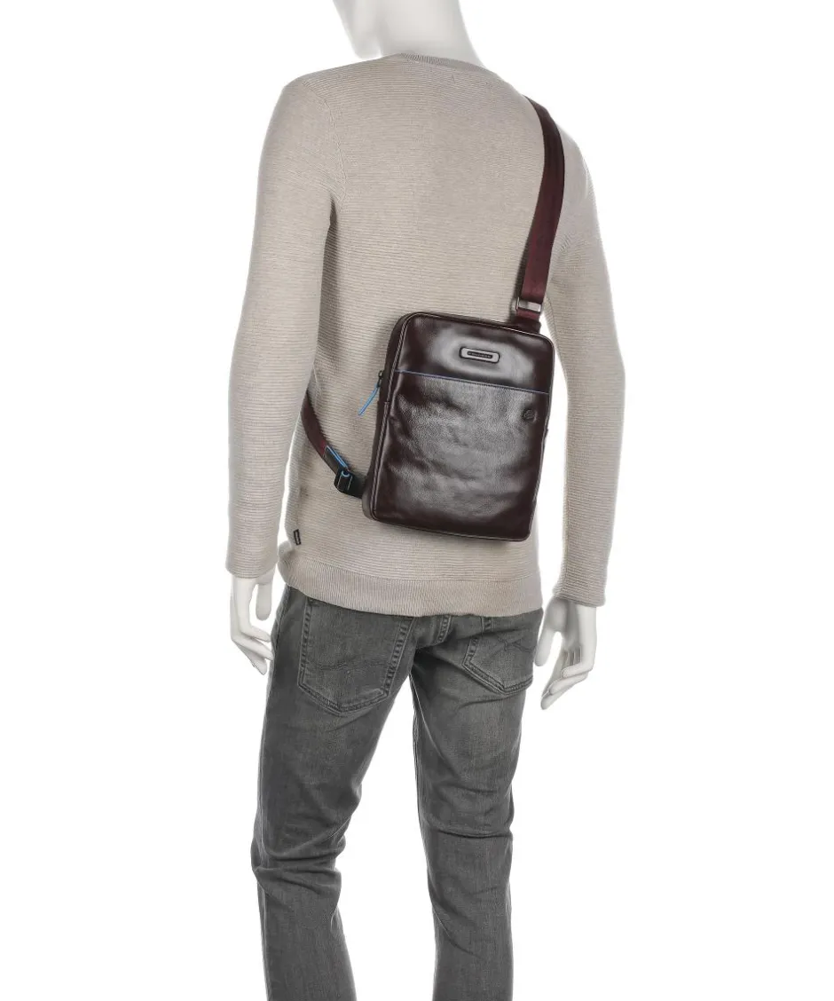 Piquadro Crossbody Bags-Blue Square Revamp Crossbody bag fine grain cow leather
