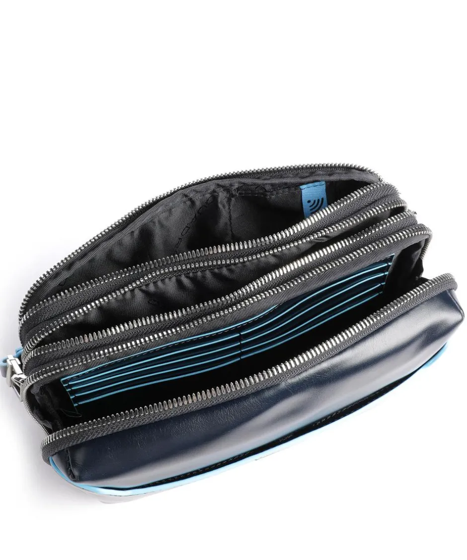 Piquadro Wristlets-Blue Square Wristlet cow leather