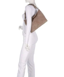 Coccinelle Shoulder Bags|Hobo Bags-Boheme Suede Hobo bag brushed cow leather
