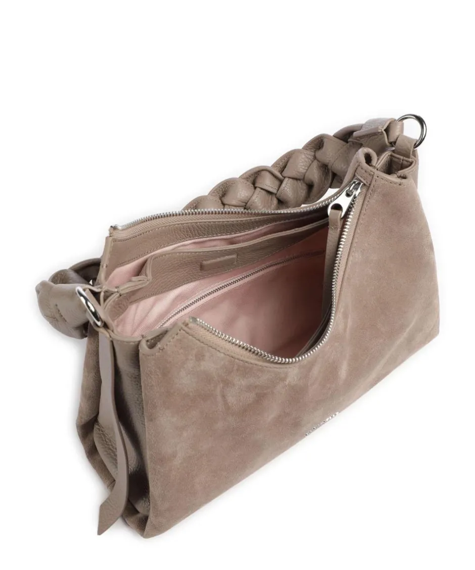 Coccinelle Shoulder Bags-Boheme Suede Shoulder bag brushed cow leather