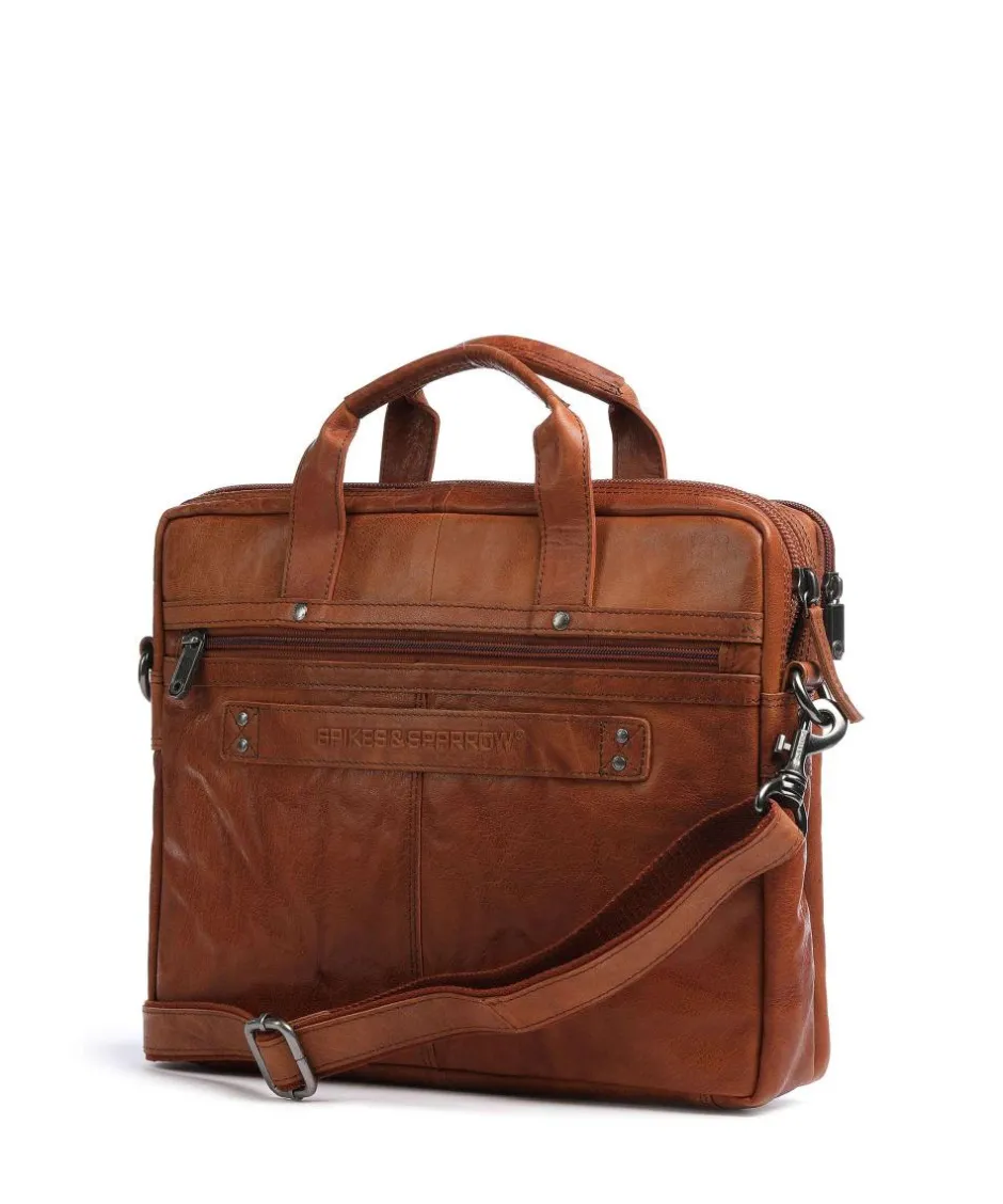 Spikes & Sparrow Business- & Laptop Bags-Bronco Briefcase 15″ grained leather