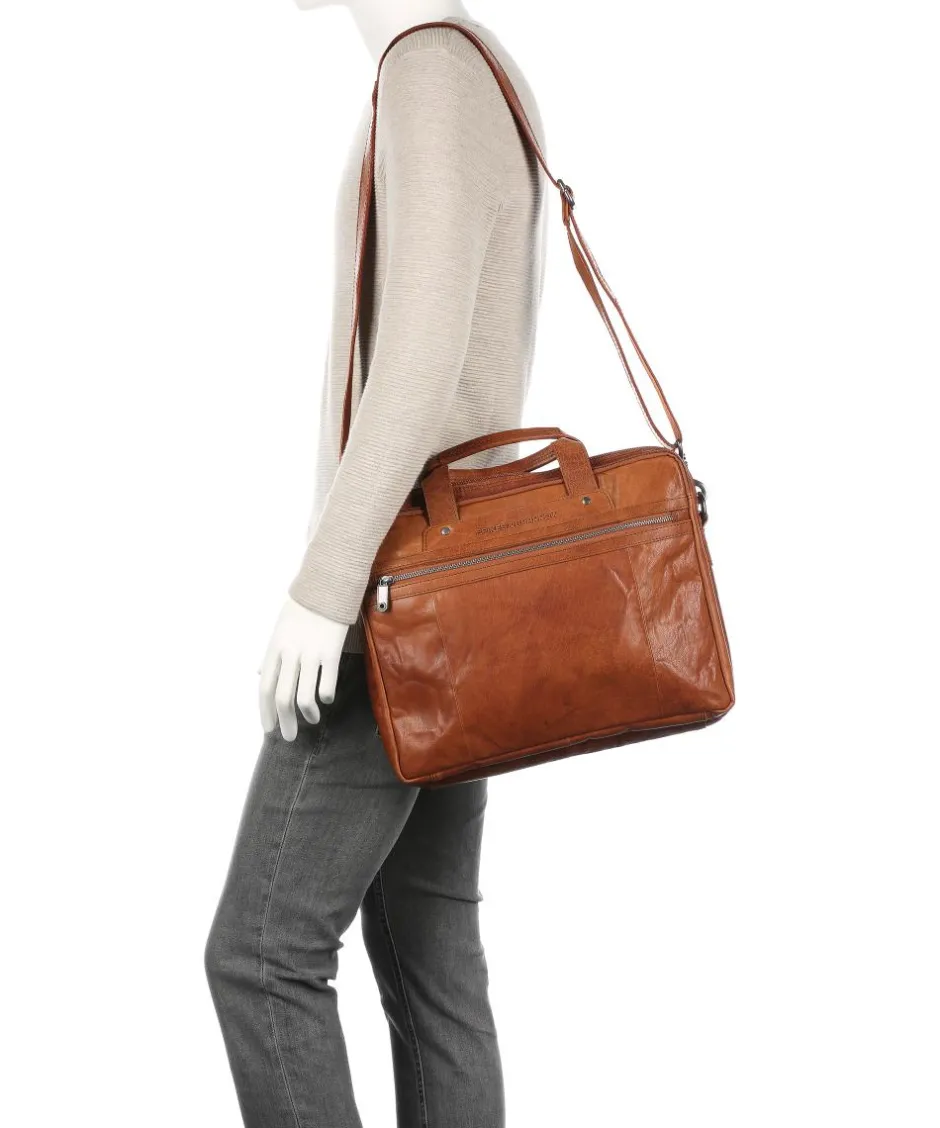 Spikes & Sparrow Business- & Laptop Bags-Bronco Briefcase 15″ grained leather