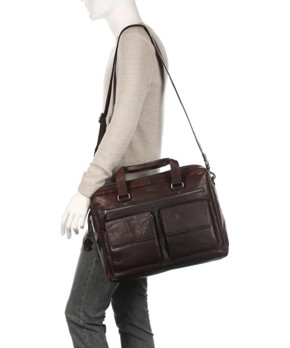 Spikes & Sparrow Business- & Laptop Bags-Bronco Briefcase 16″ grained leather