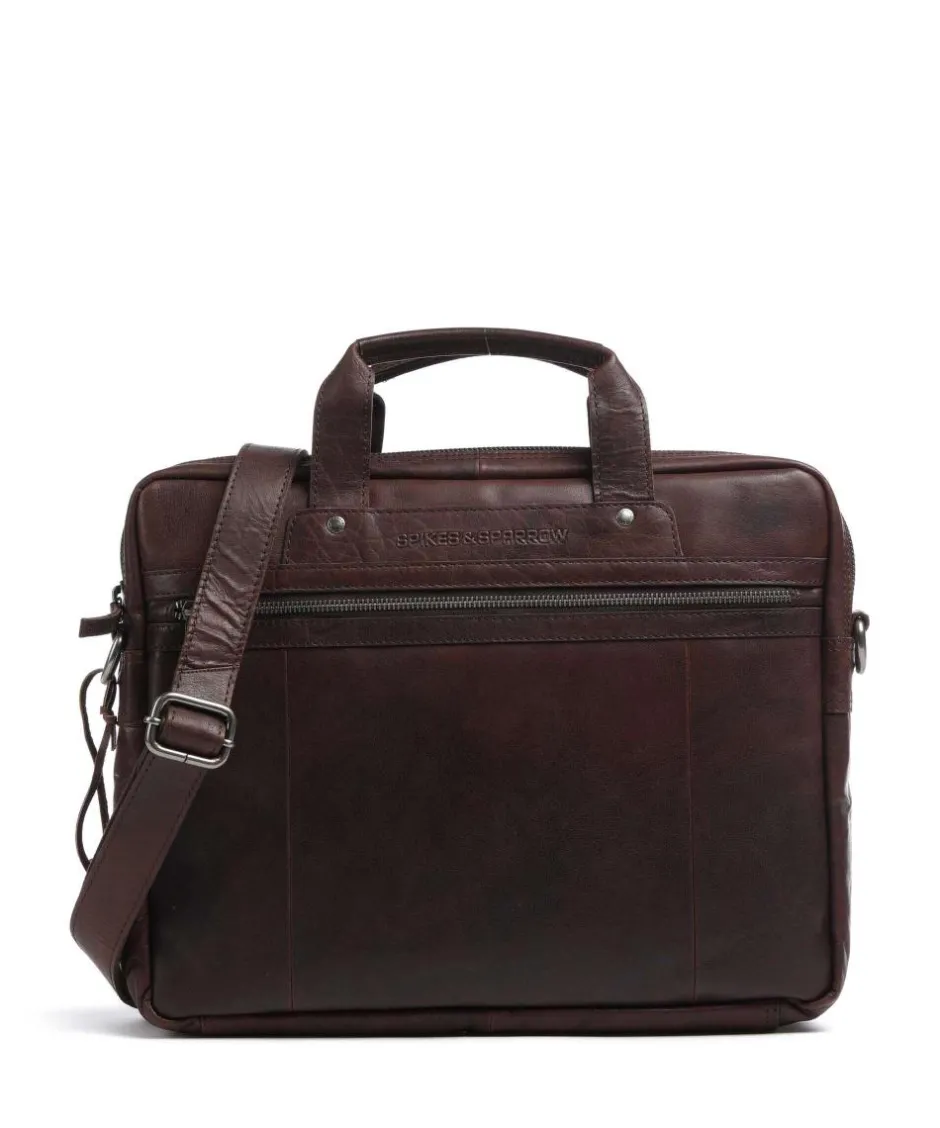 Spikes & Sparrow Business- & Laptop Bags-Bronco Briefcase 15″ grained leather