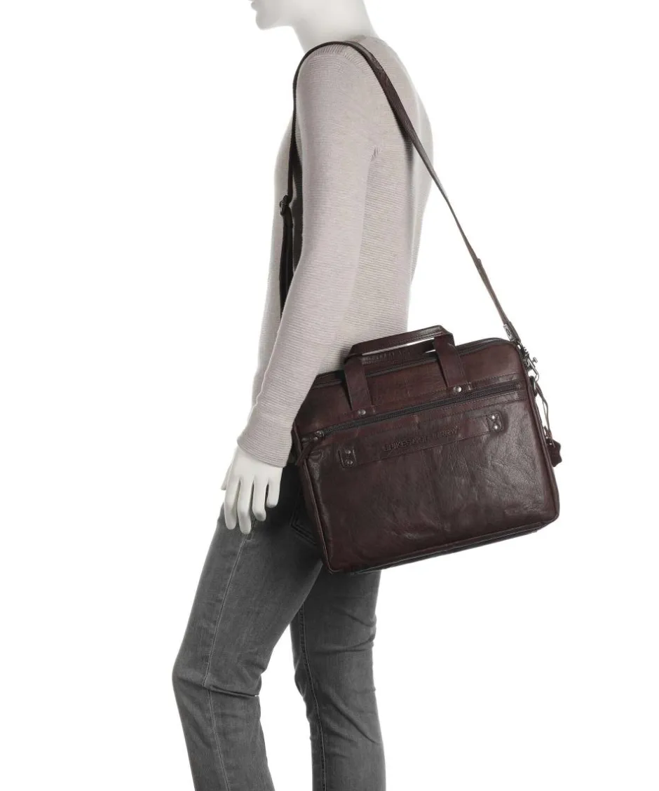 Spikes & Sparrow Business- & Laptop Bags-Bronco Briefcase 15″ grained leather