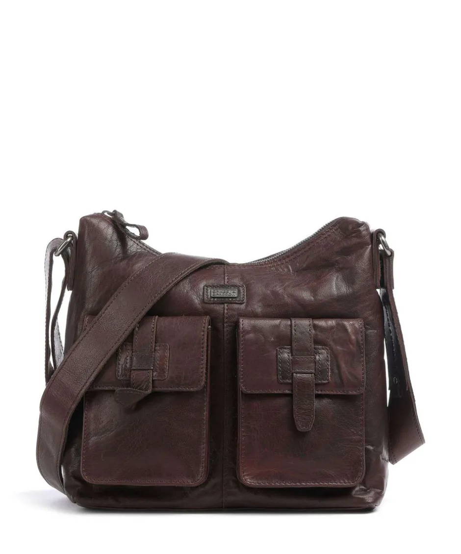 Spikes & Sparrow Shoulder Bags|Hobo Bags-Bronco Hobo bag grained leather