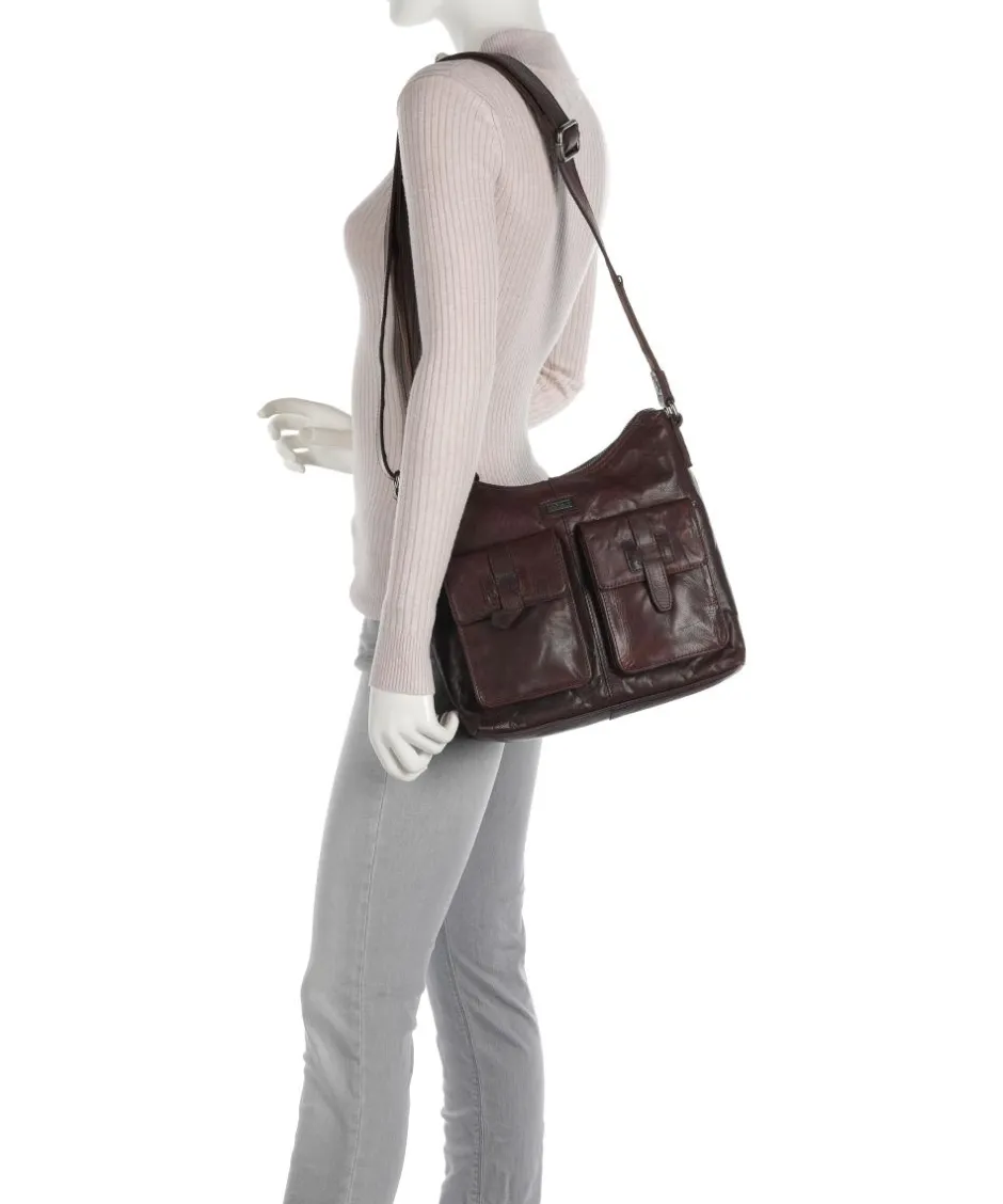 Spikes & Sparrow Shoulder Bags|Hobo Bags-Bronco Hobo bag grained leather