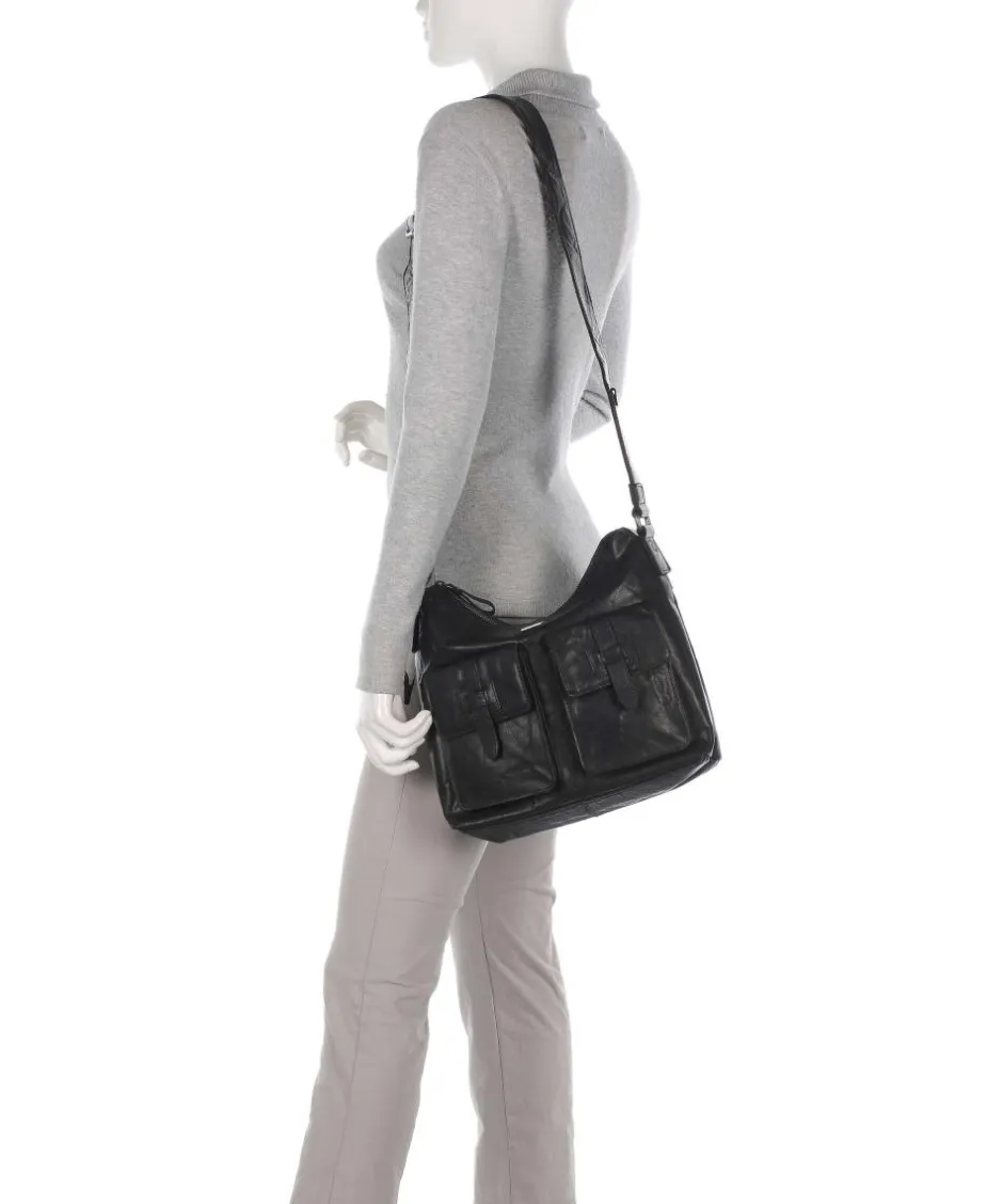 Spikes & Sparrow Shoulder Bags|Hobo Bags-Bronco Hobo bag grained leather
