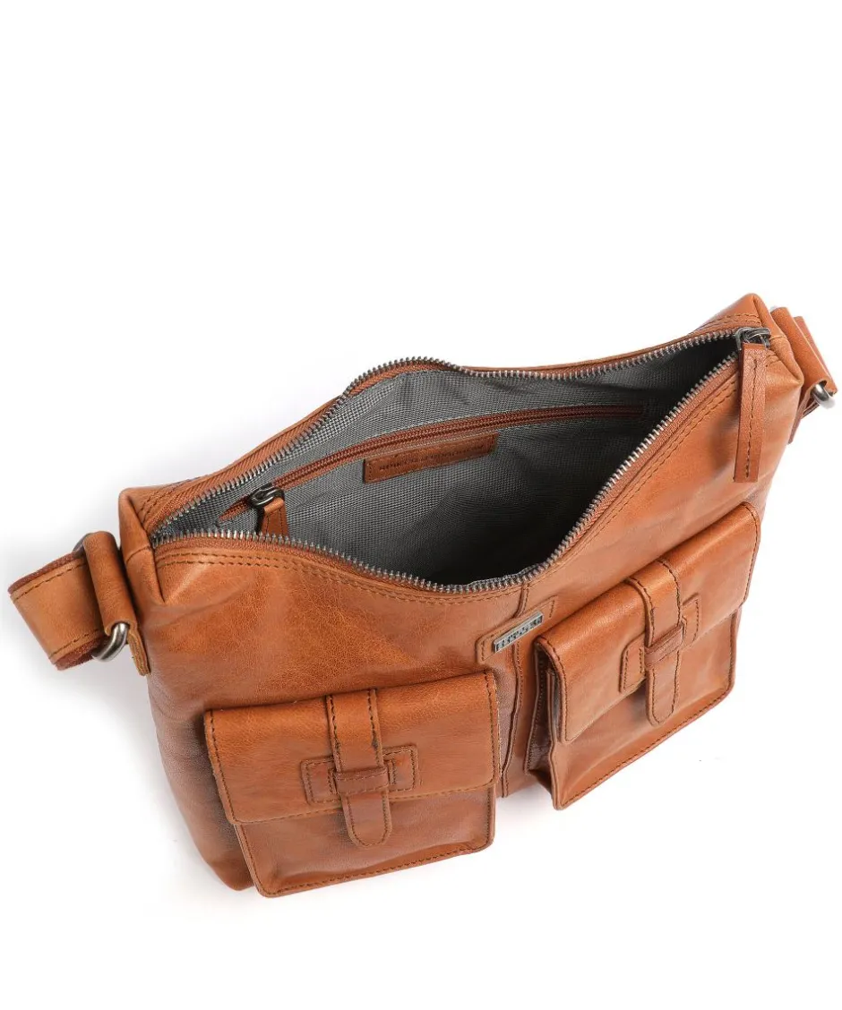 Spikes & Sparrow Shoulder Bags|Hobo Bags-Bronco Hobo bag grained leather