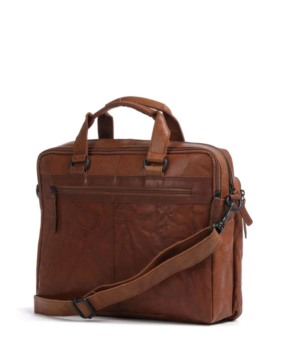 Spikes & Sparrow Business- & Laptop Bags-Bronco Kharter Laptop bag 15″ grained leather