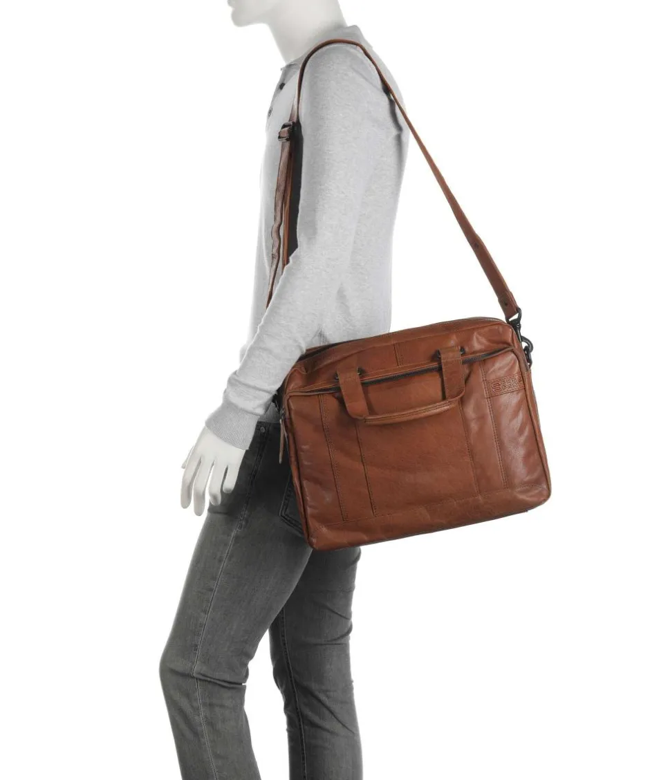 Spikes & Sparrow Business- & Laptop Bags-Bronco Kharter Laptop bag 15″ grained leather