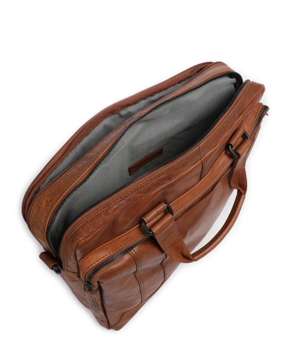 Spikes & Sparrow Business- & Laptop Bags-Bronco Kharter Laptop bag 15″ grained leather
