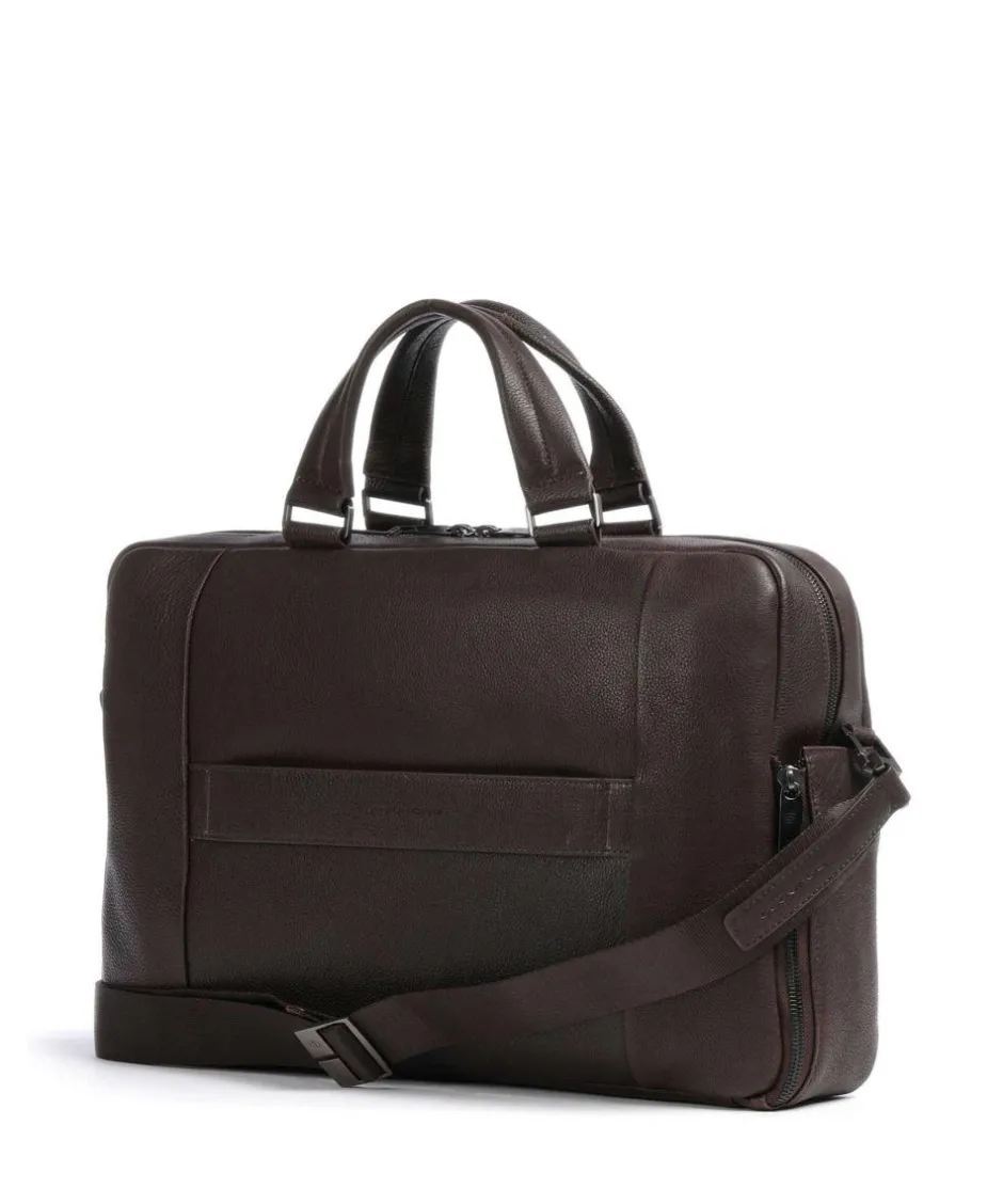 Piquadro Business- & Laptop Bags-Carl 13 Briefcase 14″ grained cow leather